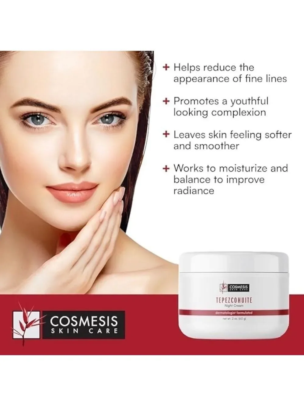 Cosmesis Skincare Tepezcohuite Night Cream 2 fl oz NIB